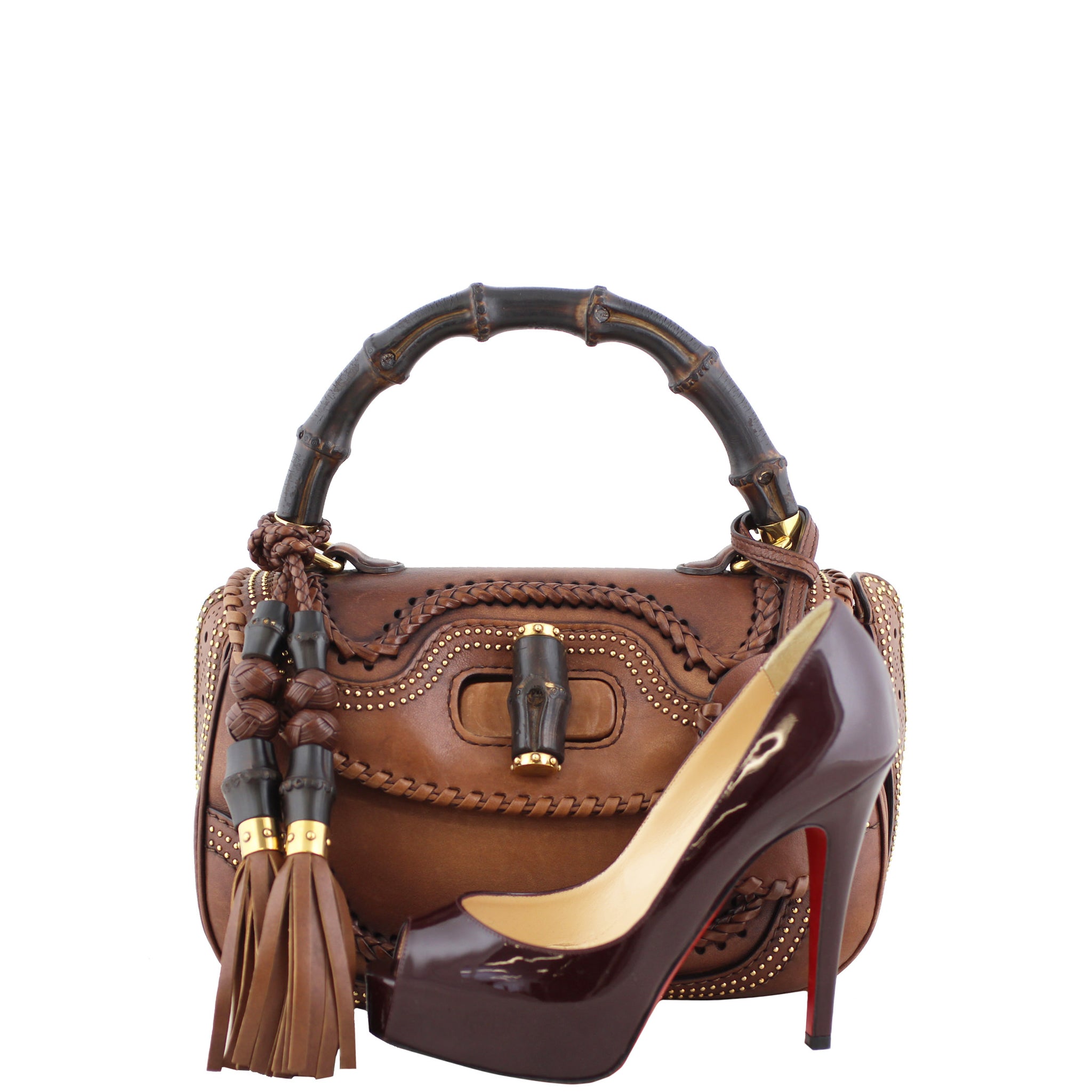 Gucci New Bamboo Stud-Embellished Bag Medium Scale