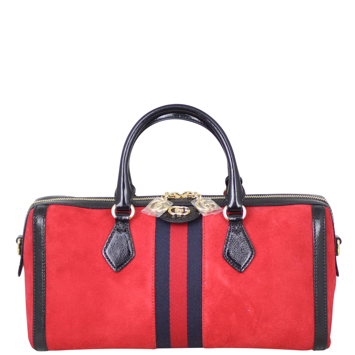 Gucci Ophidia Suede Boston Bag Front