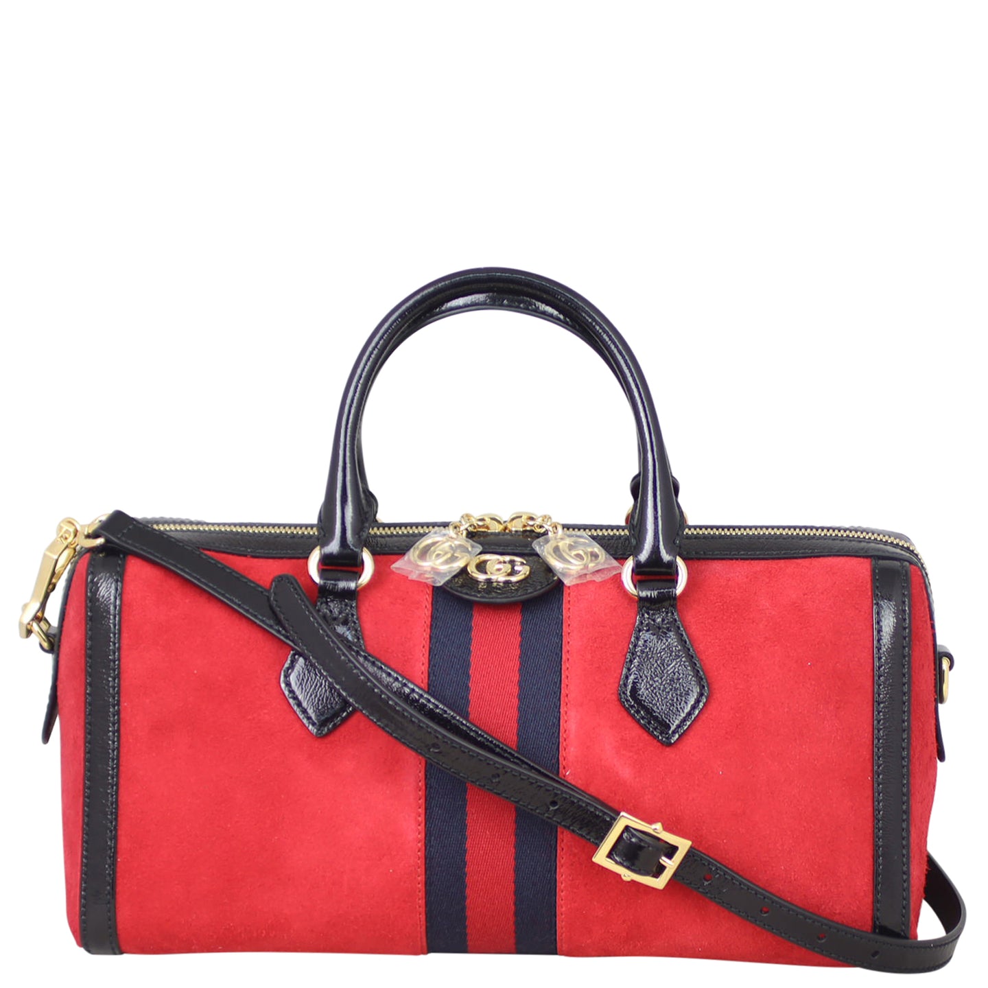 Gucci Ophidia Suede Boston Bag Front