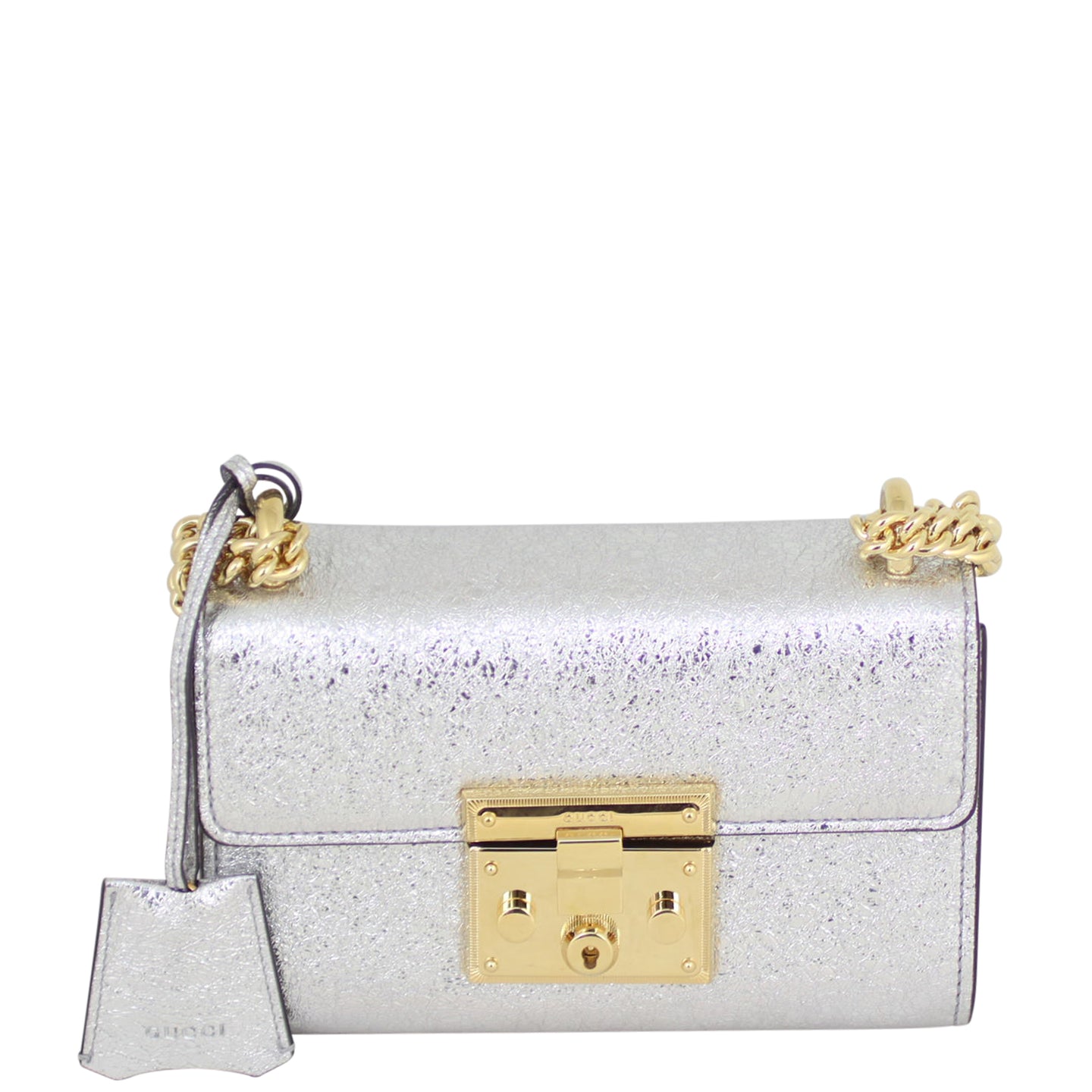 Gucci Padlock Metallic Small Shoulder Bag Front
