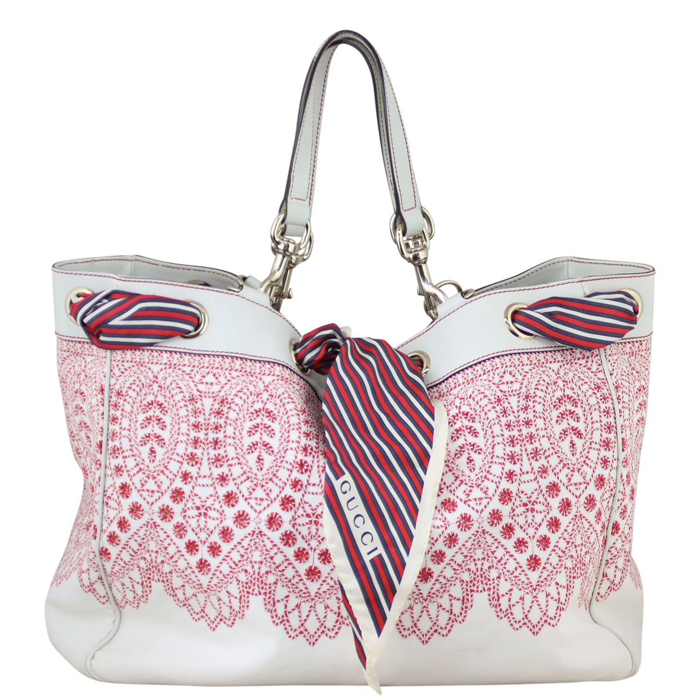 Gucci Positano Large Embroidered Tote Front