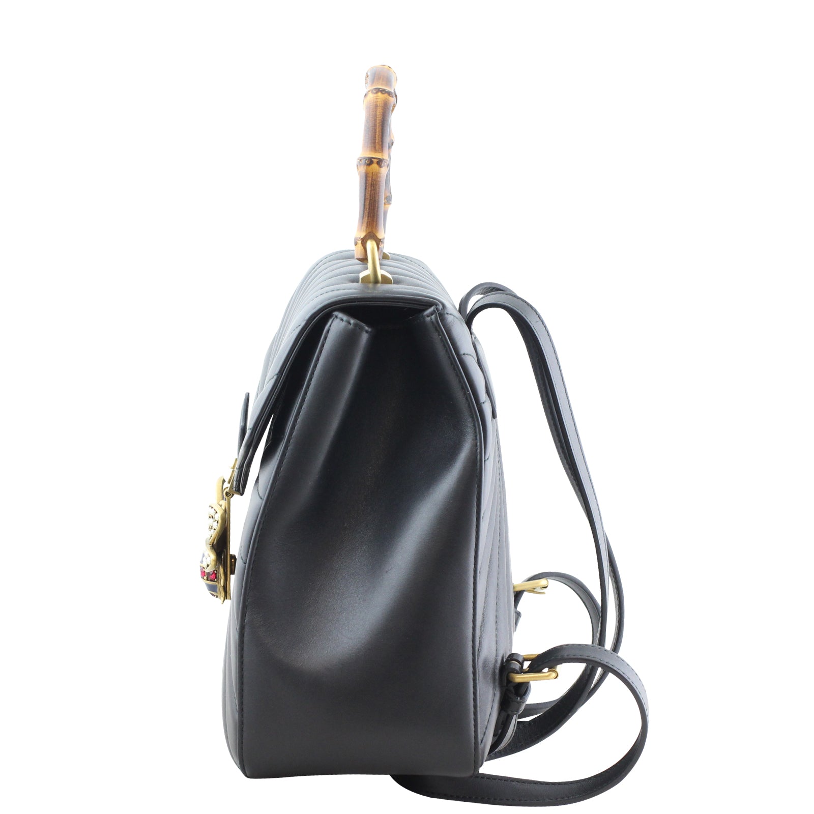 Gucci Queen Margaret Quilted Leather Backpack Left