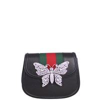 Gucci Small Linea Crystal Butterfly Shoulder Bag Front