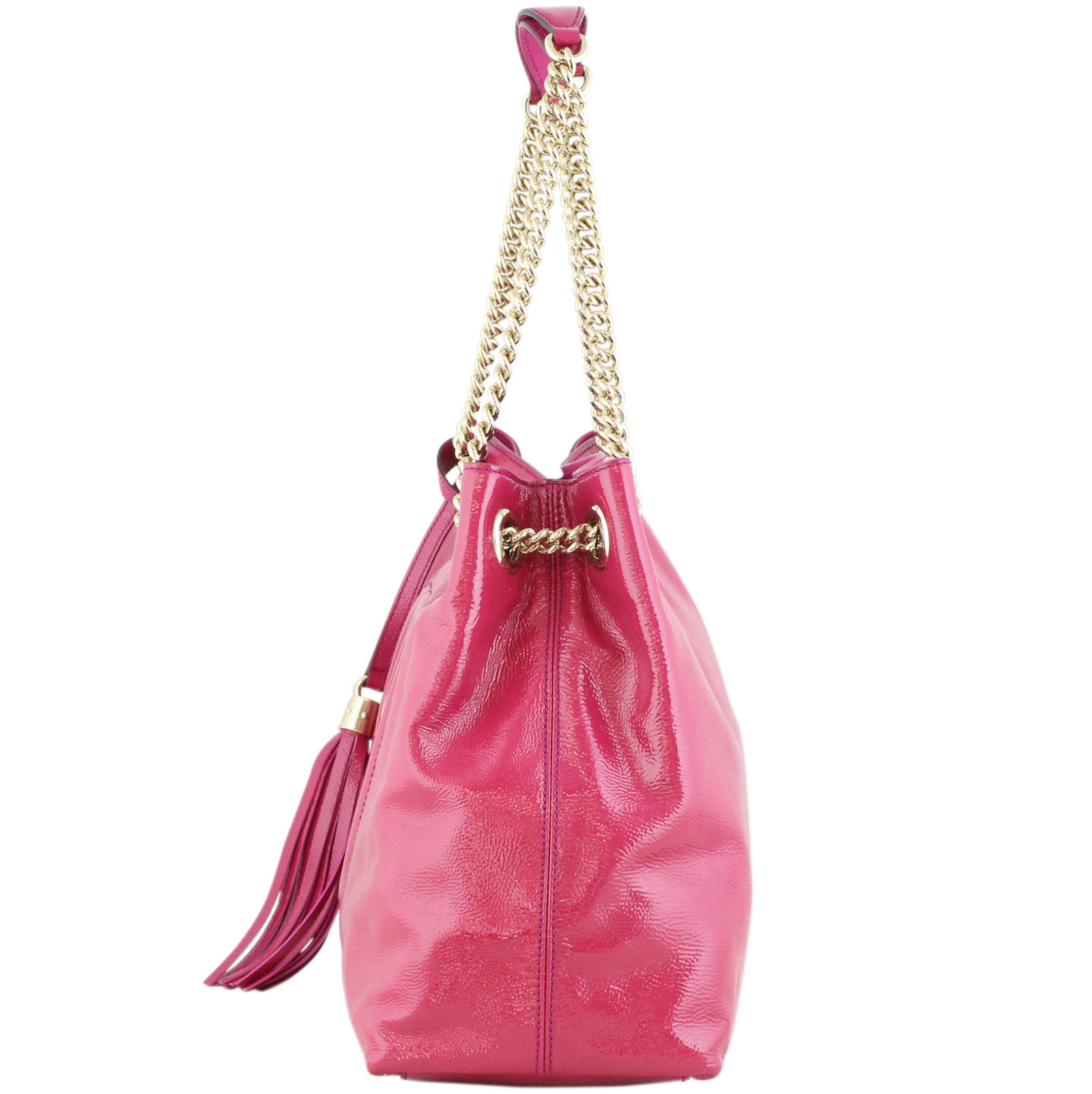 Gucci Soho Chain Shoulder Bag Patent Left