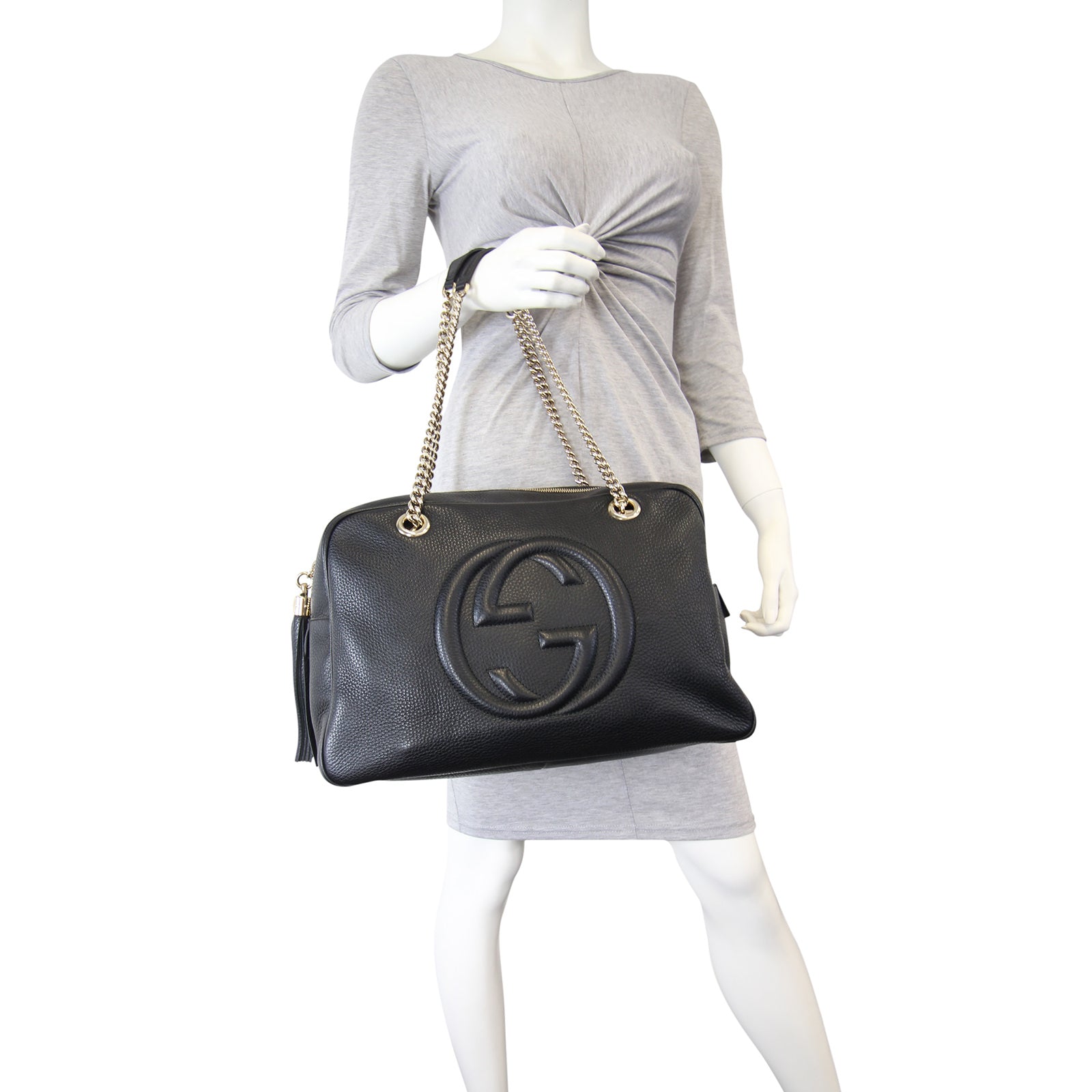 Gucci Soho Chain Zipped Large Shoulder Bag Mannequin