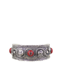 Gucci Sterling Silver Feline Head Cuff Bracelet Front