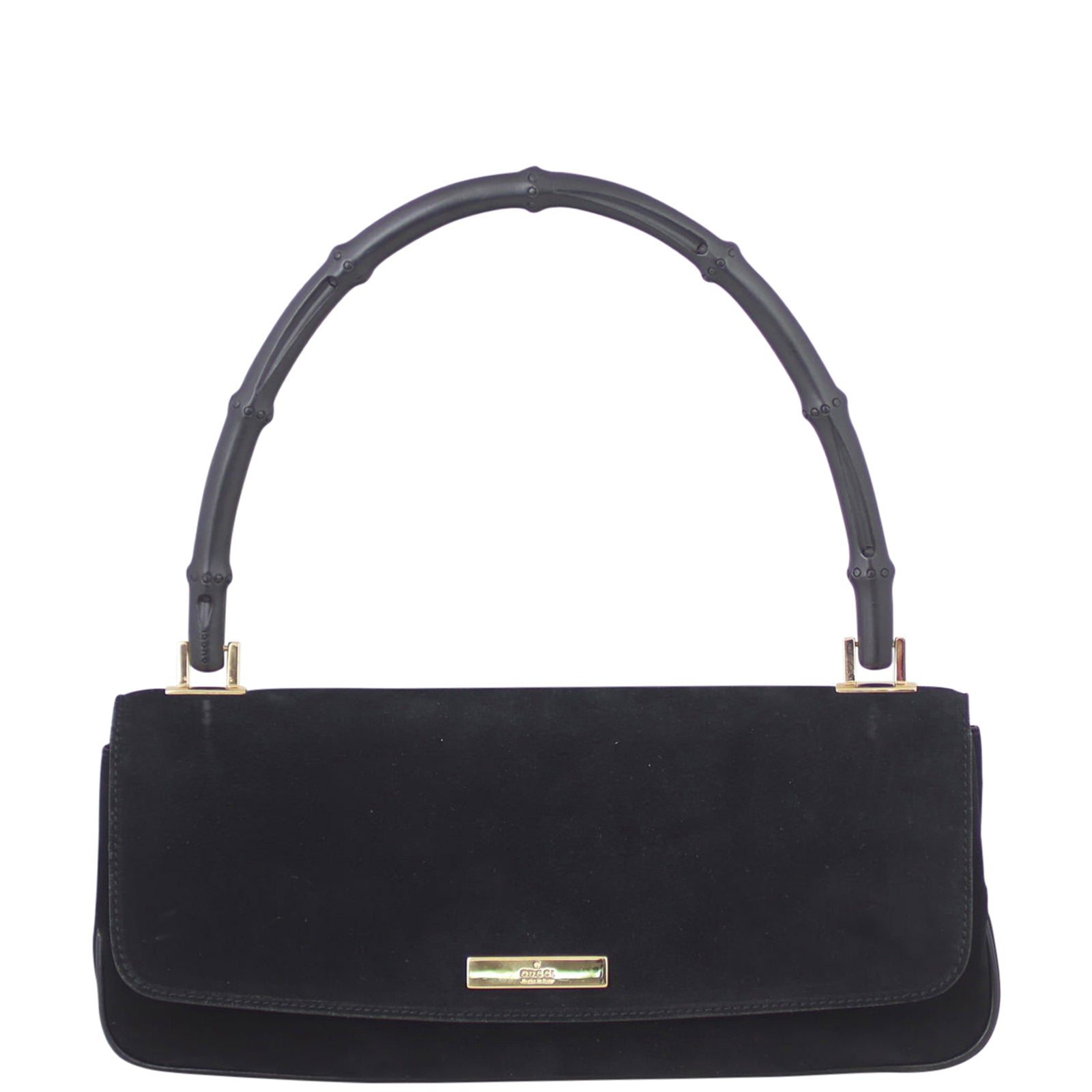 Gucci Suede Evening Bag Front