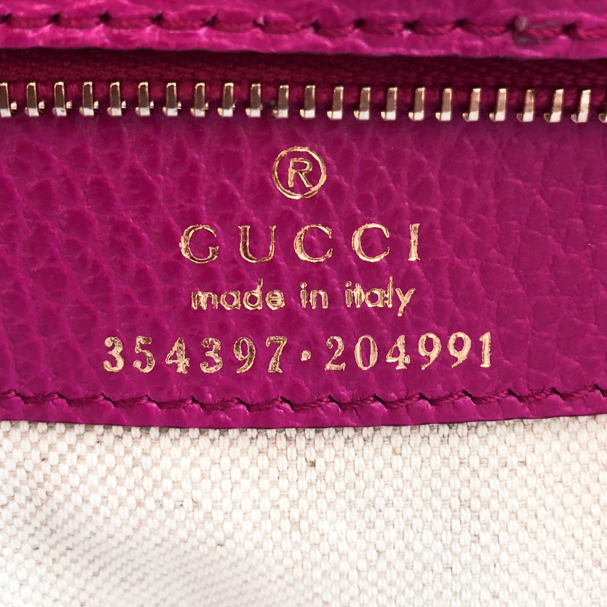 Gucci Swing Medium Leather Tote Stamp
