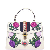 Gucci Sylvie Embroidered Top Handle Medium Bag Front
