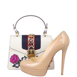 Gucci Sylvie Embroidered Top Handle Mini Bag Shoe