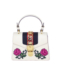 Gucci Sylvie Embroidered Top Handle Mini Bag Front