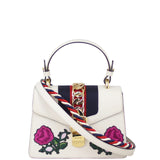 Gucci Sylvie Embroidered Top Handle Mini Bag Front