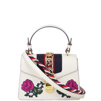 Gucci Sylvie Embroidered Top Handle Mini Bag Front