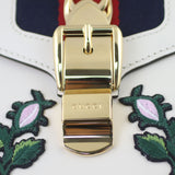 Gucci Sylvie Embroidered Top Handle Mini Bag Hardware