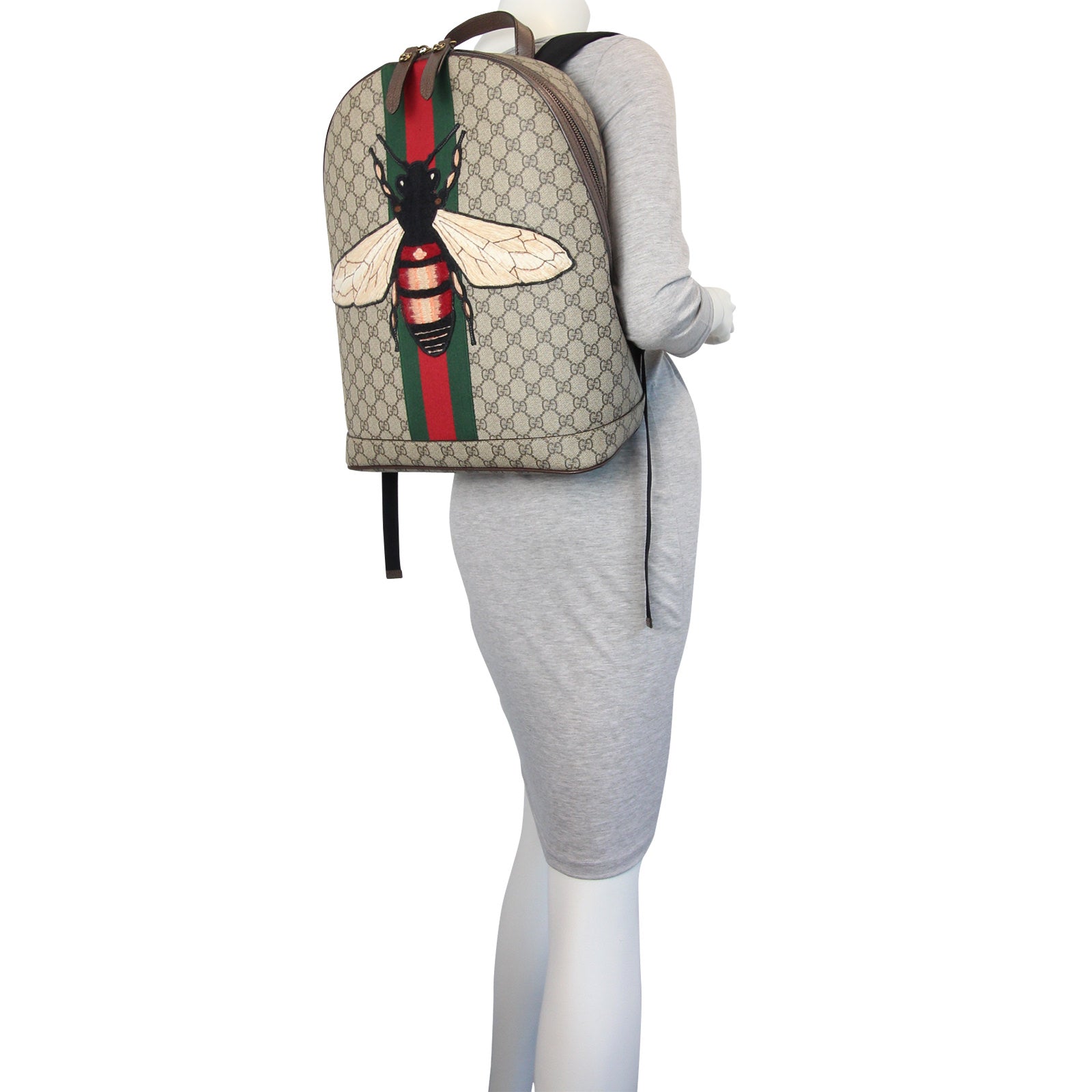 Gucci Web Animalier Backpack with Bee Mannequin