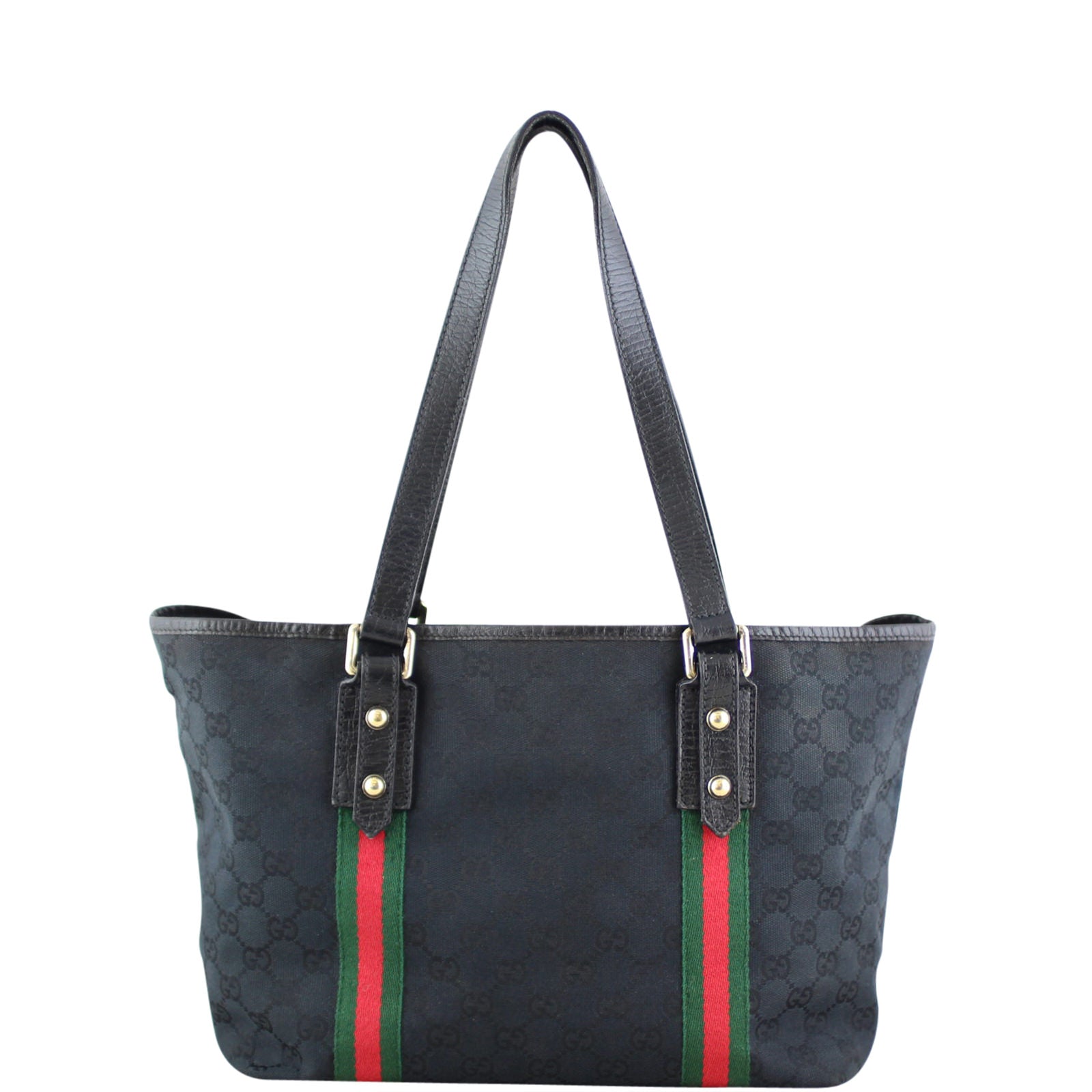 Gucci GG Web Sherry Line Shoulder Tote Back
