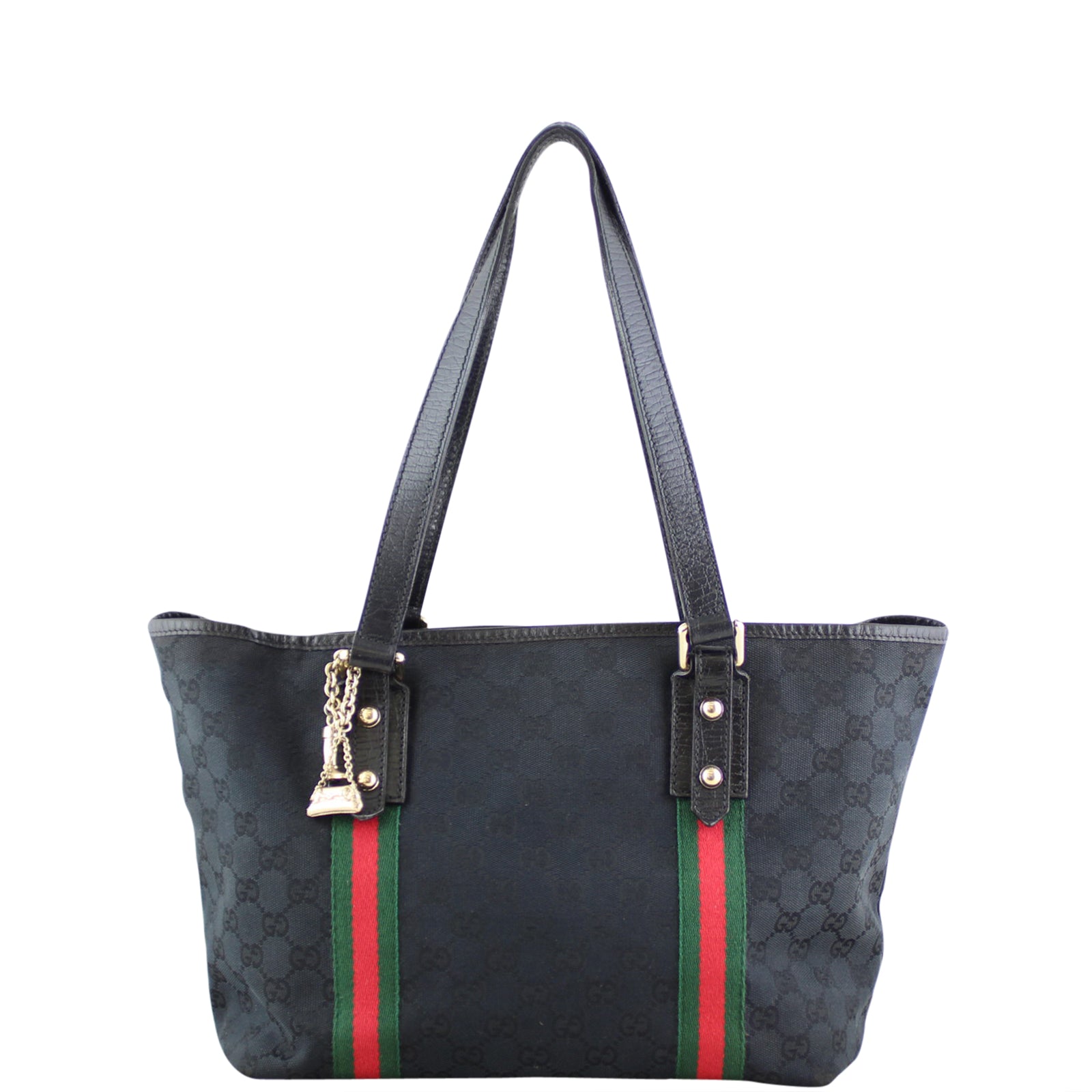 Gucci GG Web Sherry Line Shoulder Tote Front