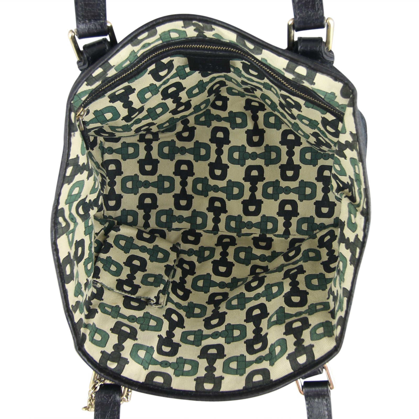 Gucci GG Web Sherry Line Shoulder Tote Interior