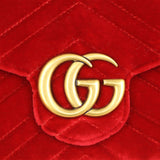 Gucci GG Marmont Matelasse Velvet Chain Wallet Hardware