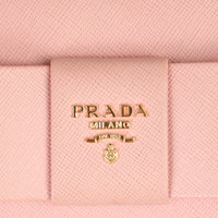 Prada Saffiano Lux Bow Wallet on Strap Hardware