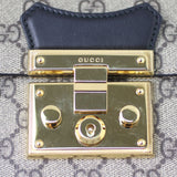 Gucci GG Supreme Padlock Bamboo Handle Small Bag Hardware