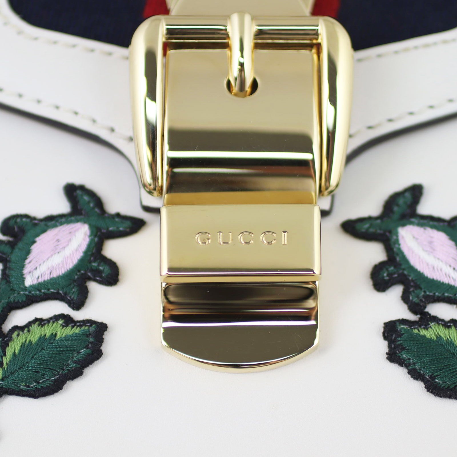 Gucci Sylvie Embroidered Top Handle Mini Bag Hardware