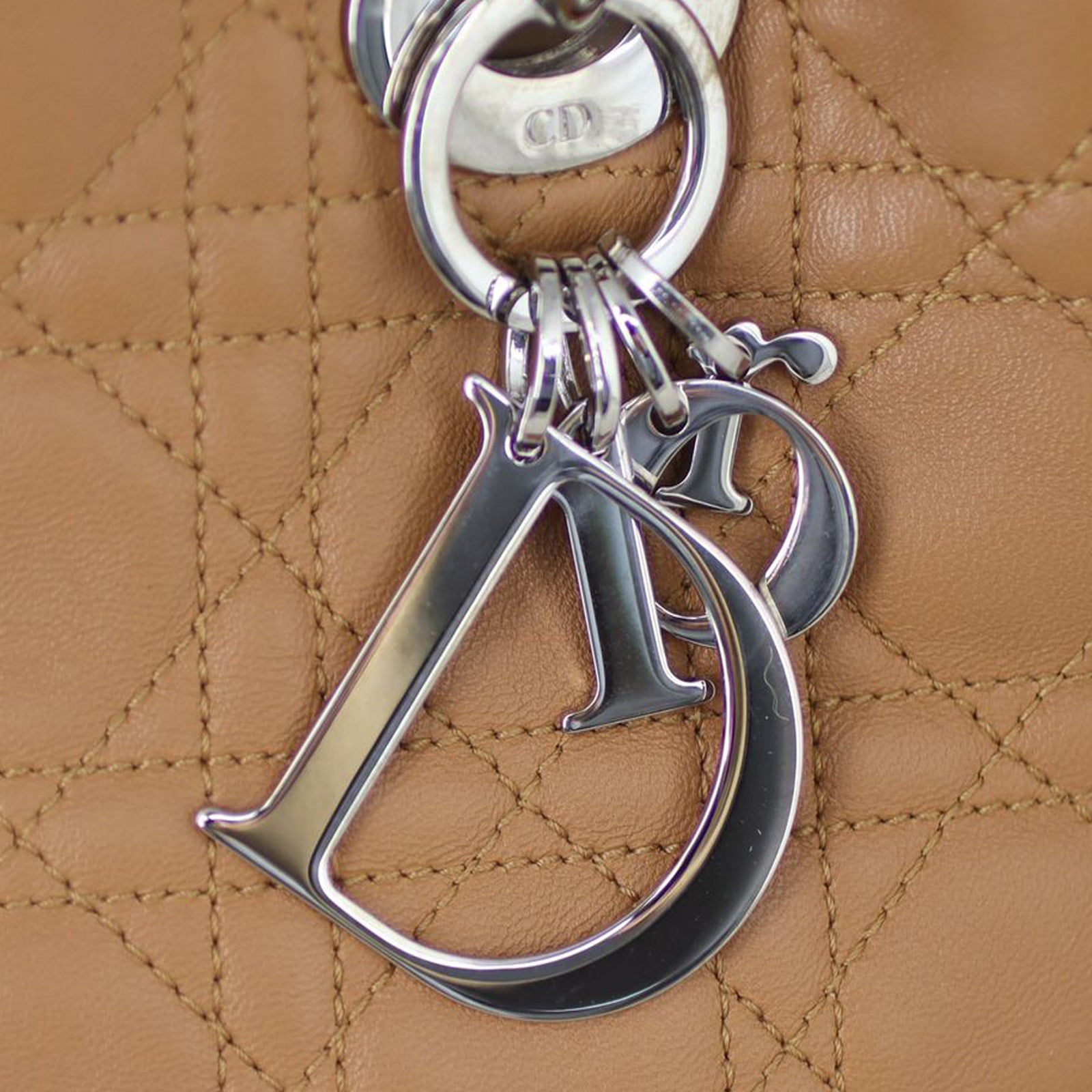 Dior Cannage Top Handle Soft Tote Hardware