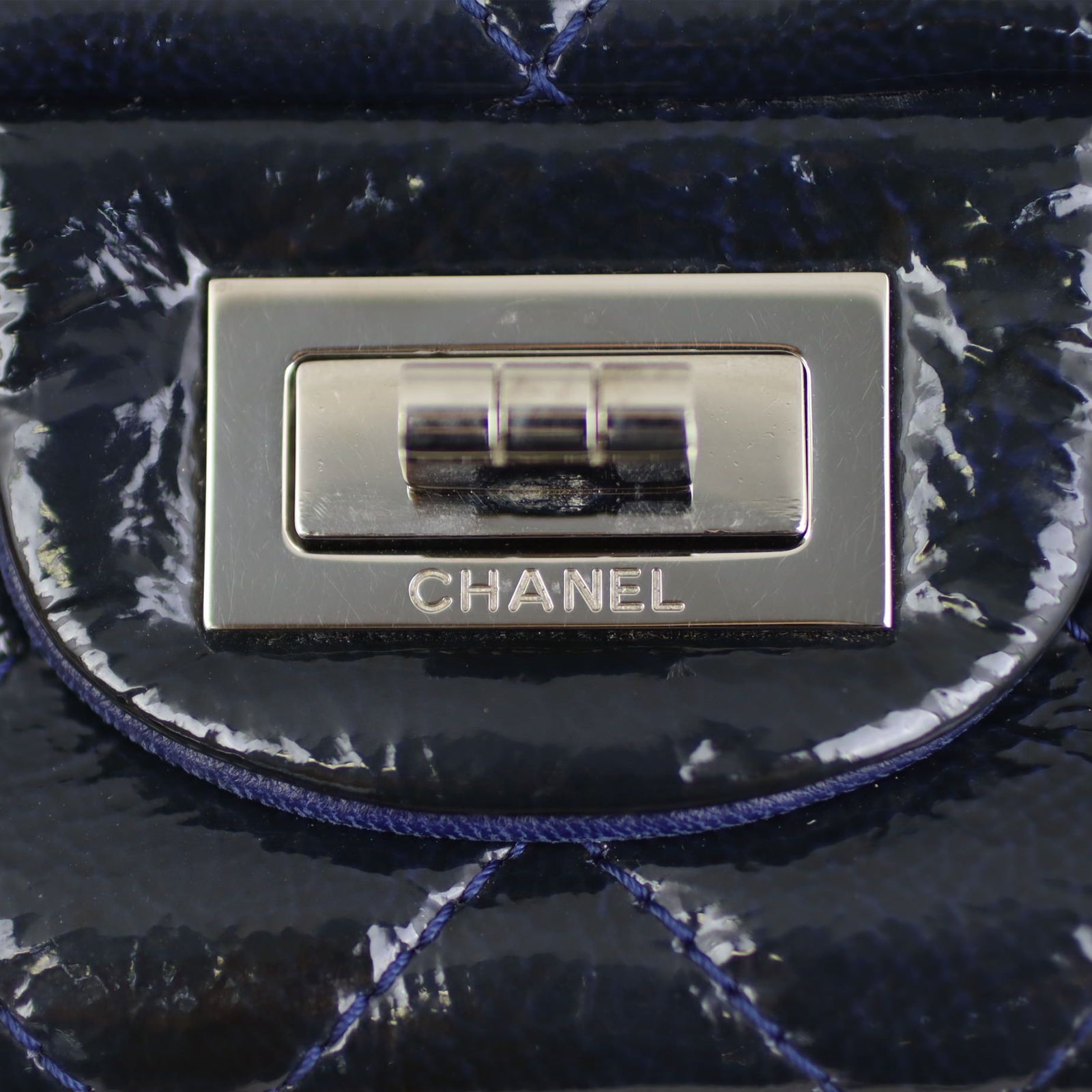 Chanel Reissue 227 Double Flap Bag (dark blue) Hardware