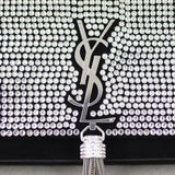 Saint Laurent Crystal Monogram Kate Clutch Hardware