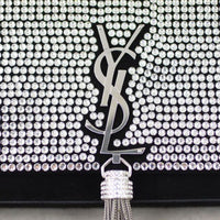 Saint Laurent Crystal Monogram Kate Clutch Hardware