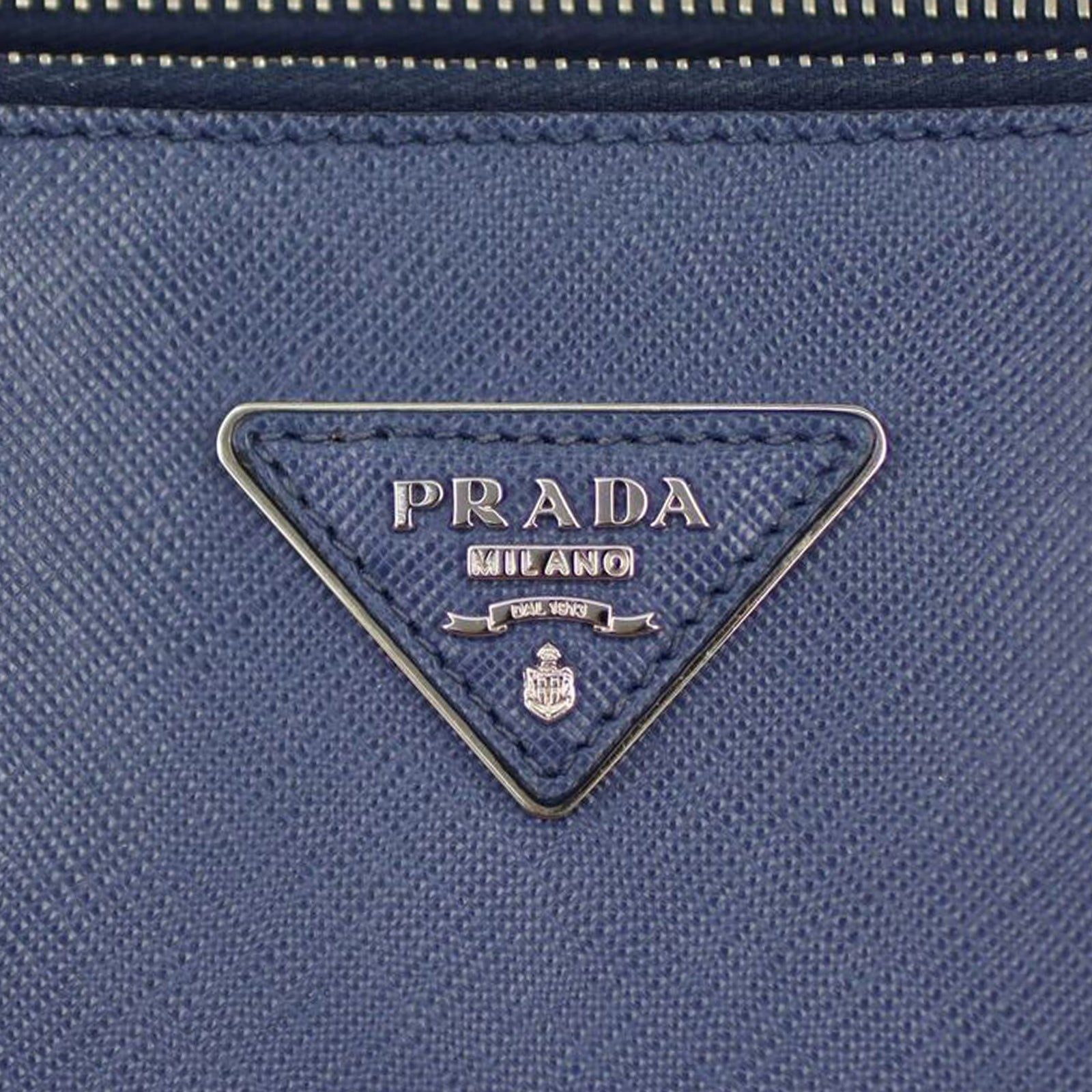 Prada Two Tone Saffiano Lux Galleria Double Zip Tote Hardware