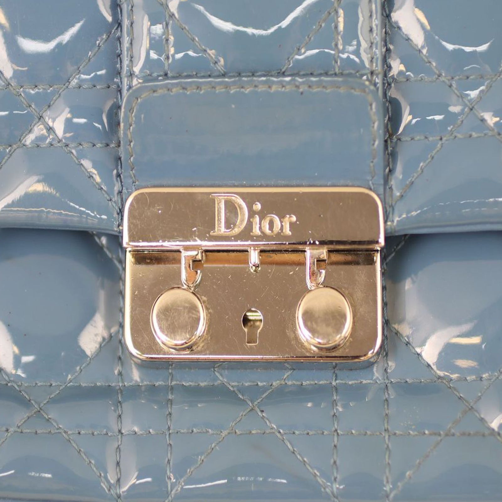 Dior Cannage New Lock Patent Pouch Hardware