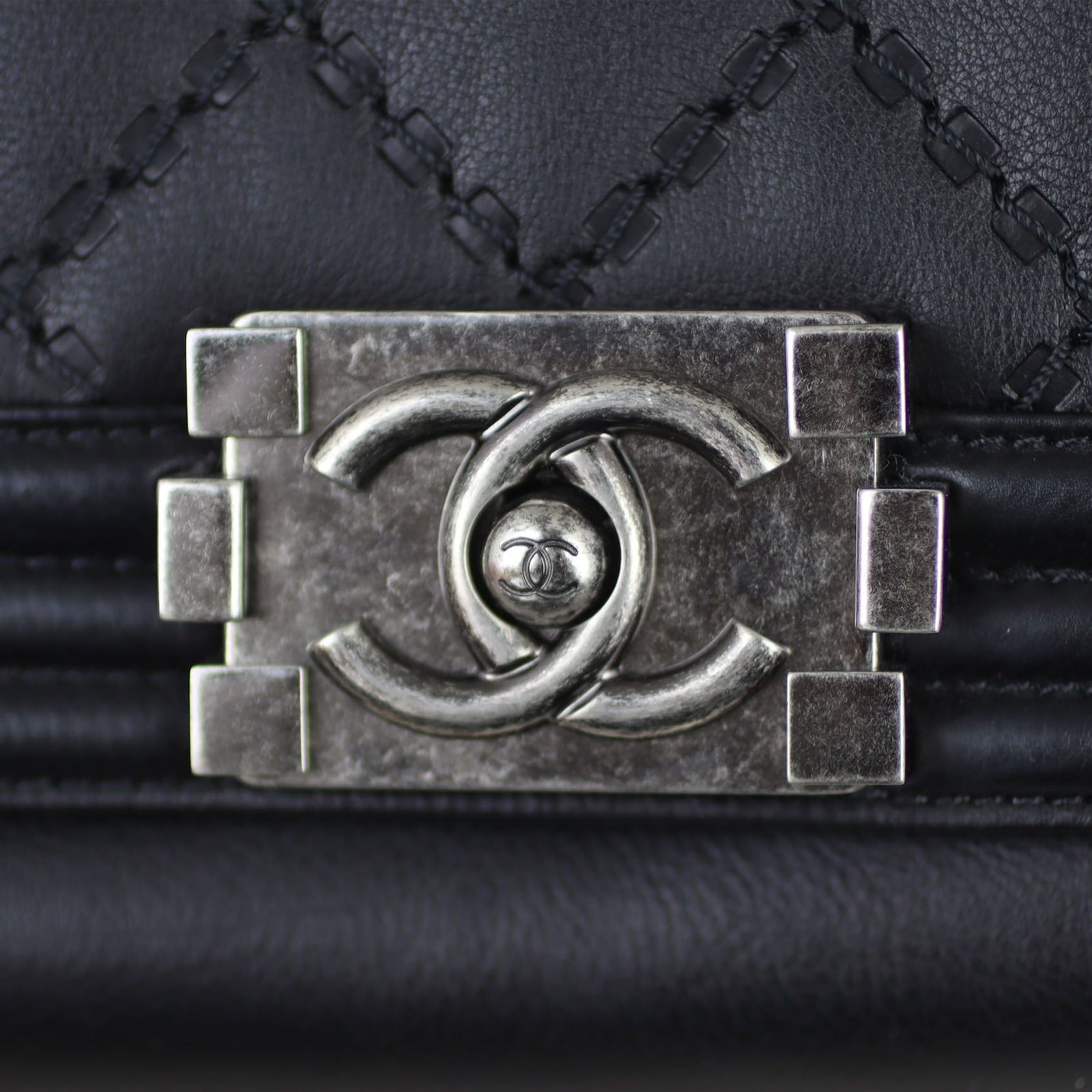 Chanel Boy Double Stitch Large Shopping Tote Hardware