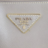 Prada Saffiano Lux Galleria Double Zip Tote Mini Hardware