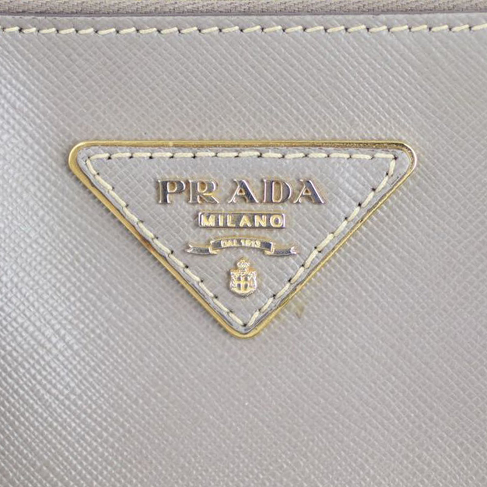 Prada Saffiano Lux Galleria Double Zip Tote Mini Hardware