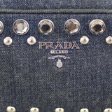 Prada Denim Borchie Embellished Mini Camera Bag Hardware