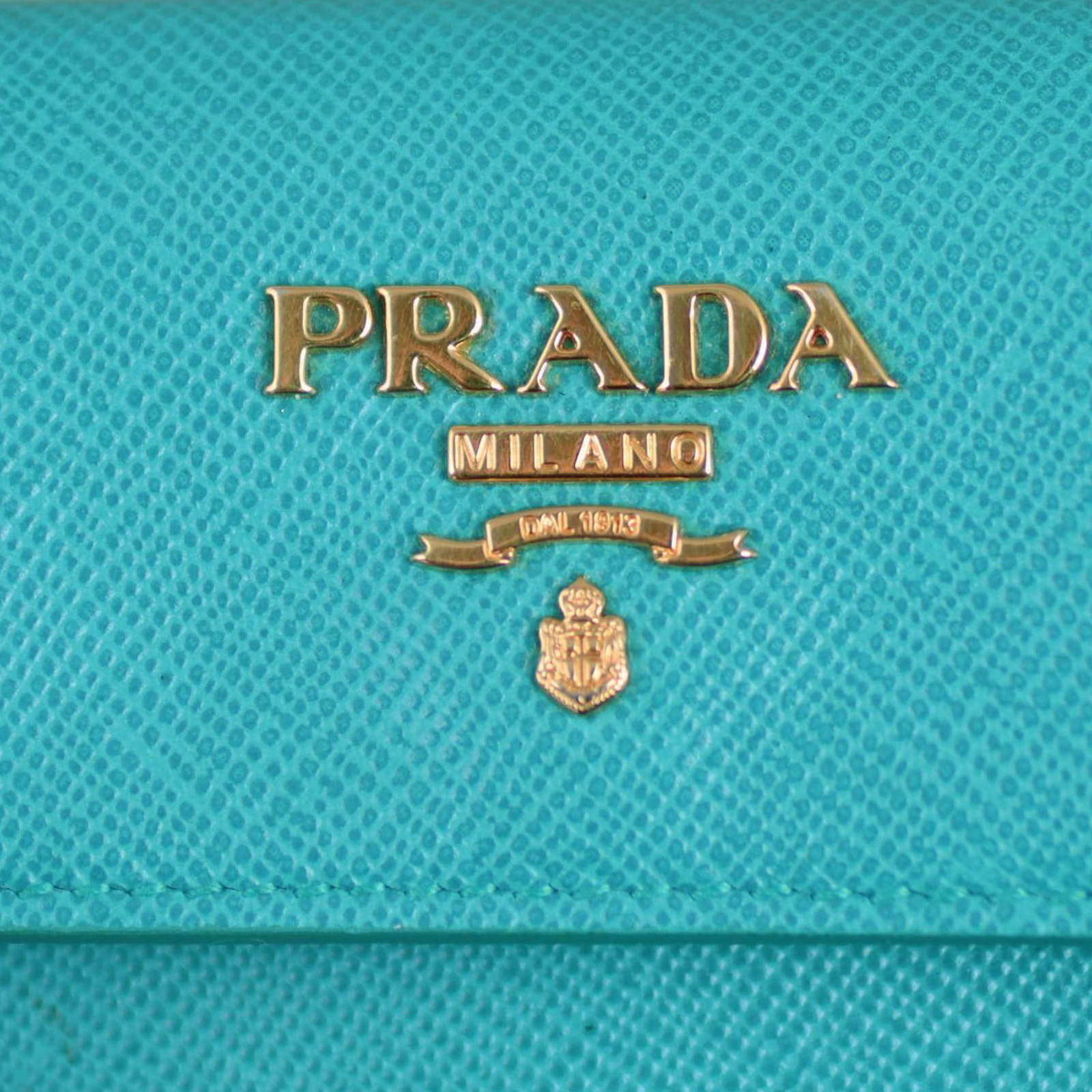 Prada Saffiano Compact Wallet Hardware