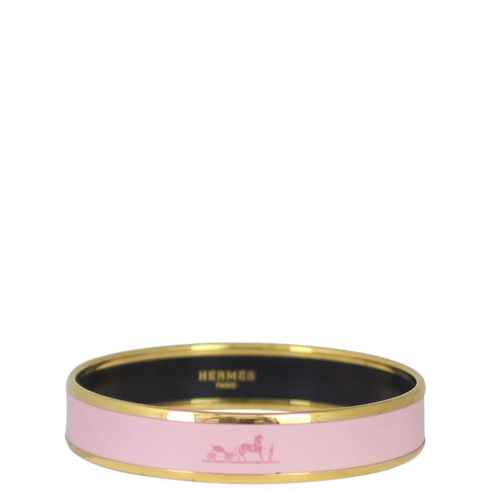 Hermes Caleche Enamel Narrow Bangle 65 Front