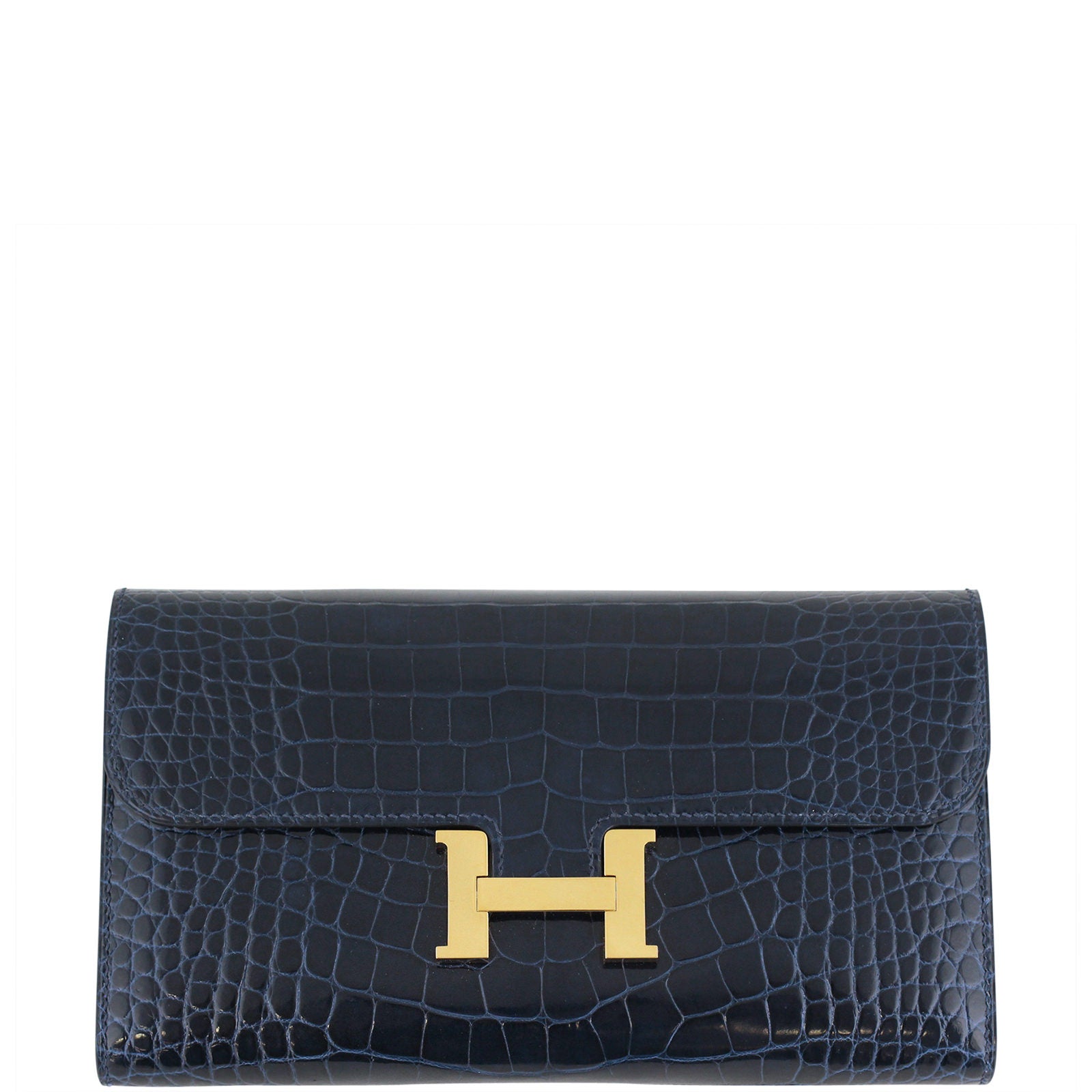 Hermes Constance Verso Long Wallet Alligator Front