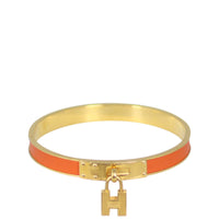 Hermes Kelly H Lock Cadena Charm Bracelet Front