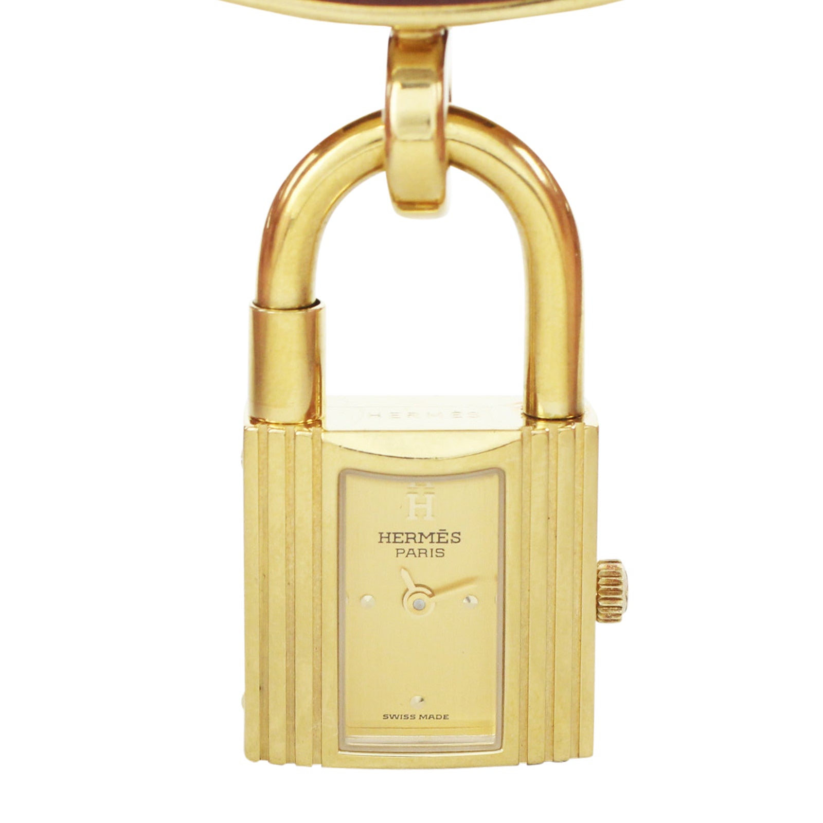 Hermes Kelly Watch Brown Front Details