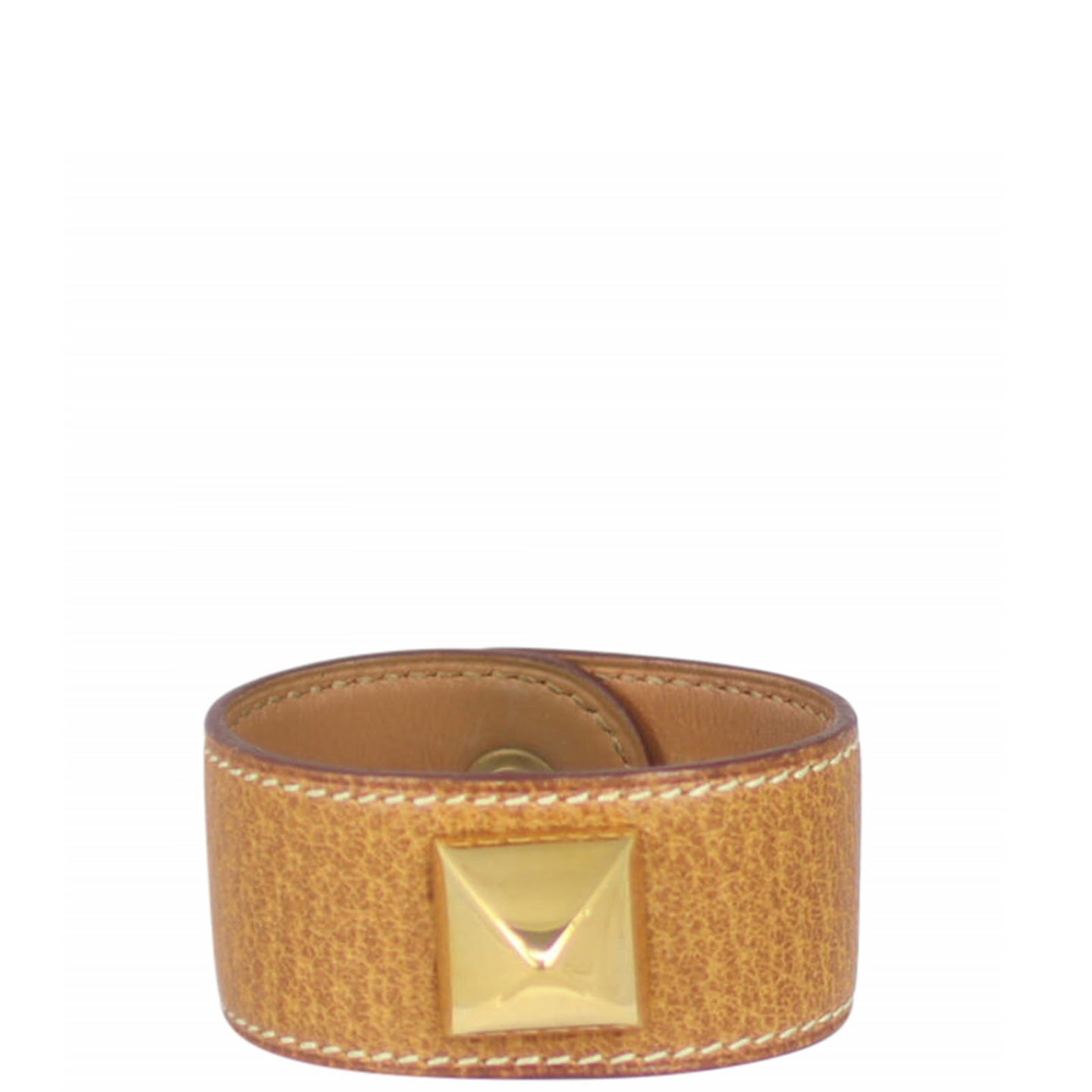 Hermes Medor Leather Cuff Bracelet Front