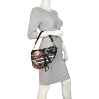 Dior Saddle Bag Embroidered Camouflage Flowers