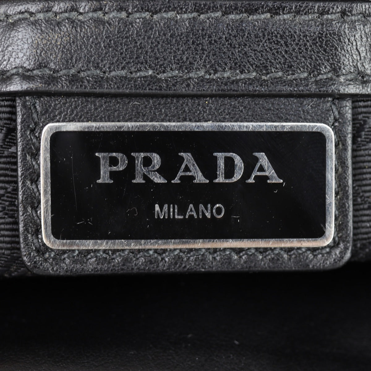 Prada Saffiano Cross-Body Messenger Bag Interior Stamp
