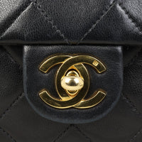 Chanel CC Single Flap Bag | Black Lambskin