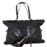 Saint Laurent Military ID Tote Large Croc-Embossed