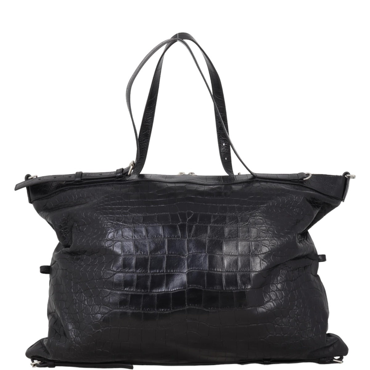 Saint Laurent Military ID Tote Large Croc-Embossed