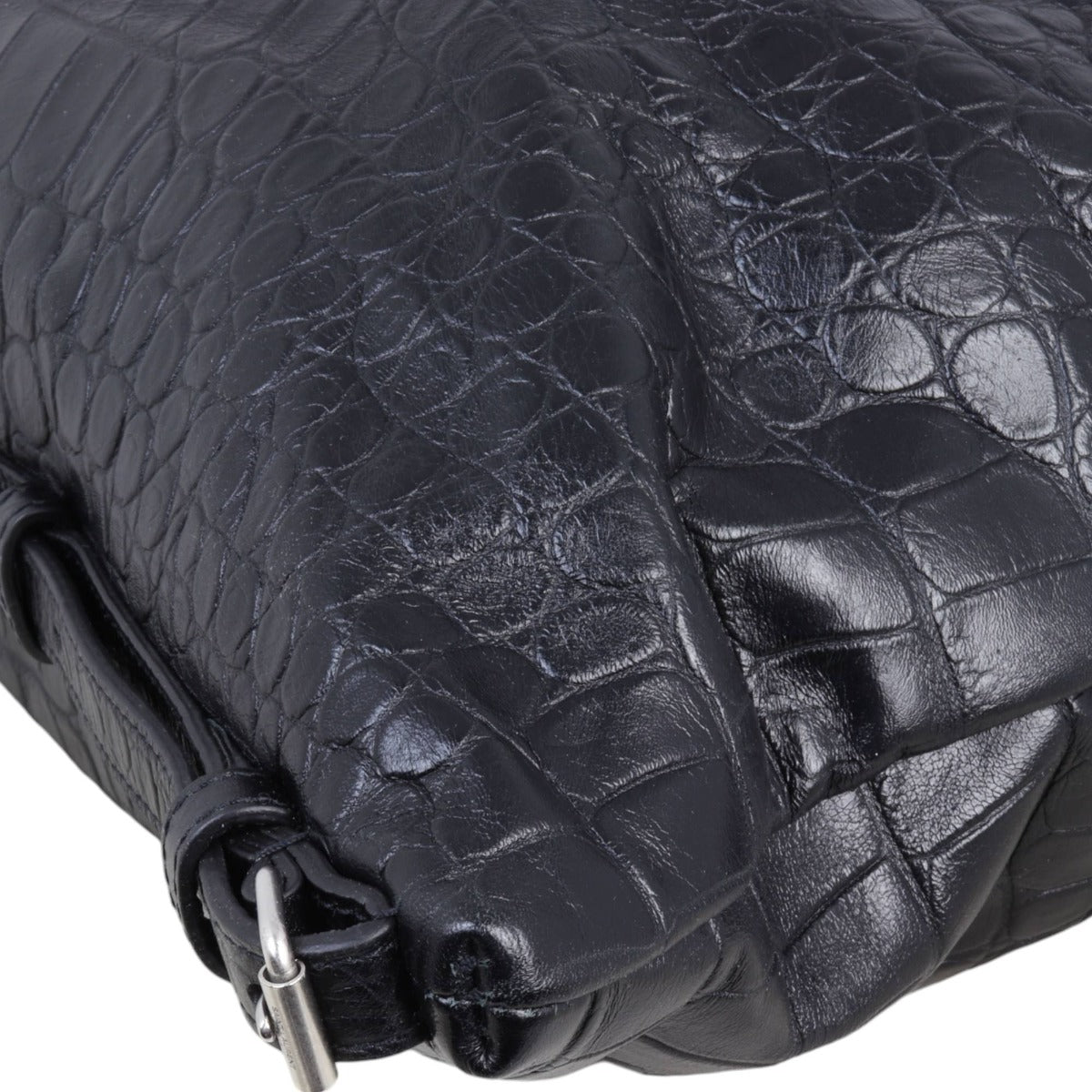 Saint Laurent Military ID Tote Large Croc-Embossed
