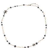 Chanel CC Beaded Long Necklace | Black Enamel