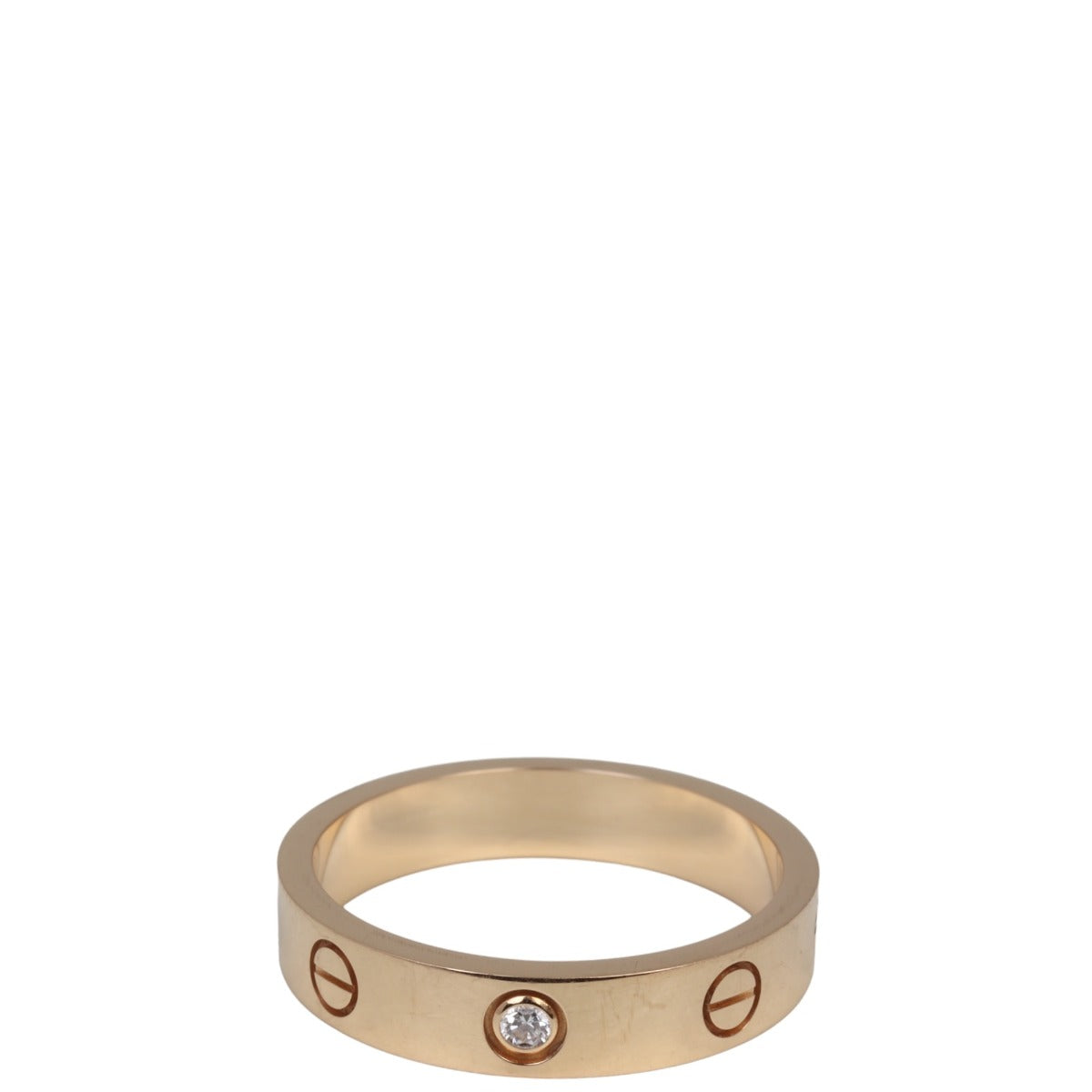 Cartier Love Wedding Band 18k Rose Gold 1 Diamond